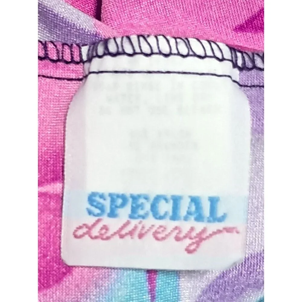 Special Delivery One Piece Swimsuit Women 9/10 Purple Blue‎ Abstract Maternity